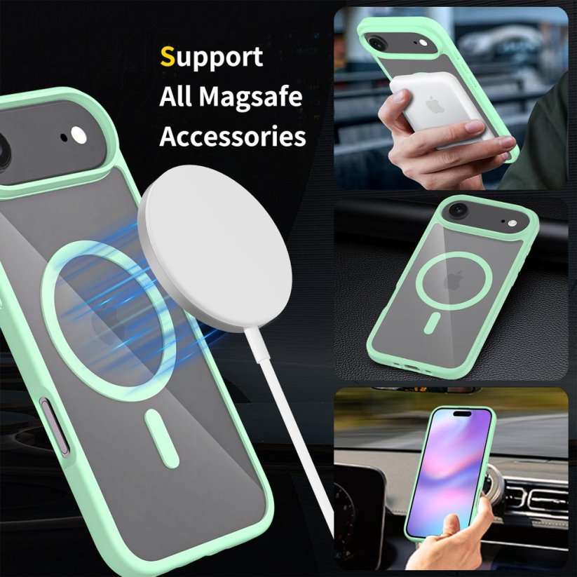 JP MagFit Clear MagSafe obal s N52 magnetem, iPhone Air, zelený