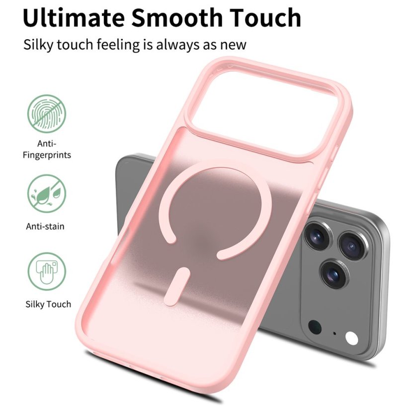 JP MagFit Colour MagSafe obal s N52 magnetem, iPhone 17 Pro Max, světle růžový