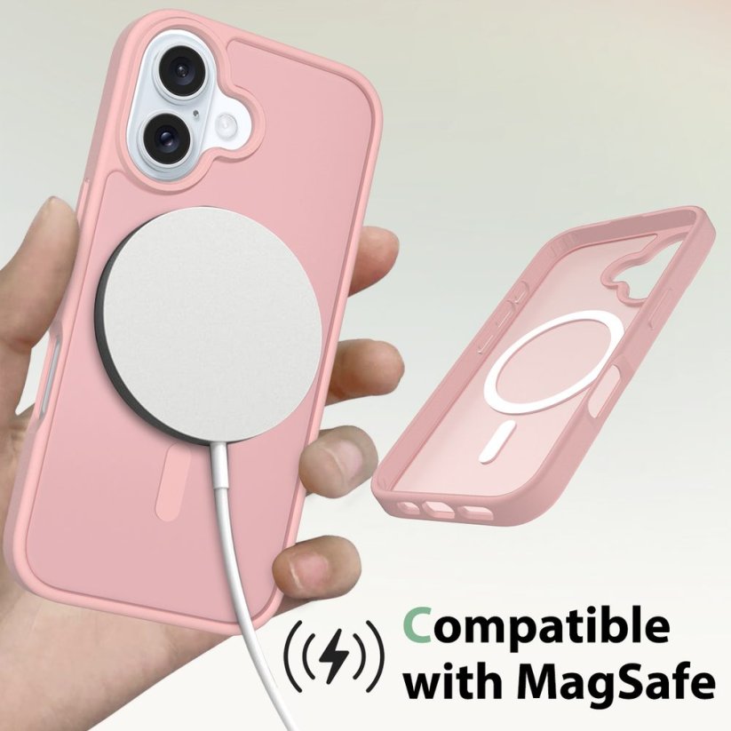 JP MagFit Colour MagSafe case with N52 magnet, iPhone 16, Light Pink