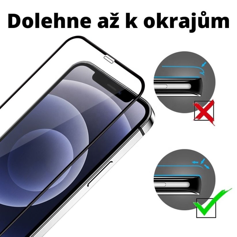 JP 3D sklo s instalačním rámečkem, iPhone 13 Mini, černé