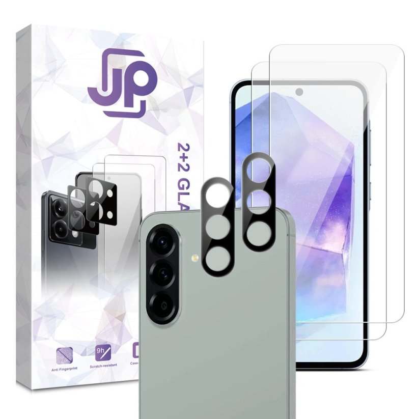 JP Combo pack, Sada 2 tvrzených skel a 2 sklíček na fotoaparát, Samsung Galaxy A56