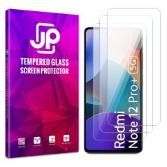 JP Long Pack Tempered Glass, 3 screen protectors, Xiaomi Redmi Note 12 Pro Plus