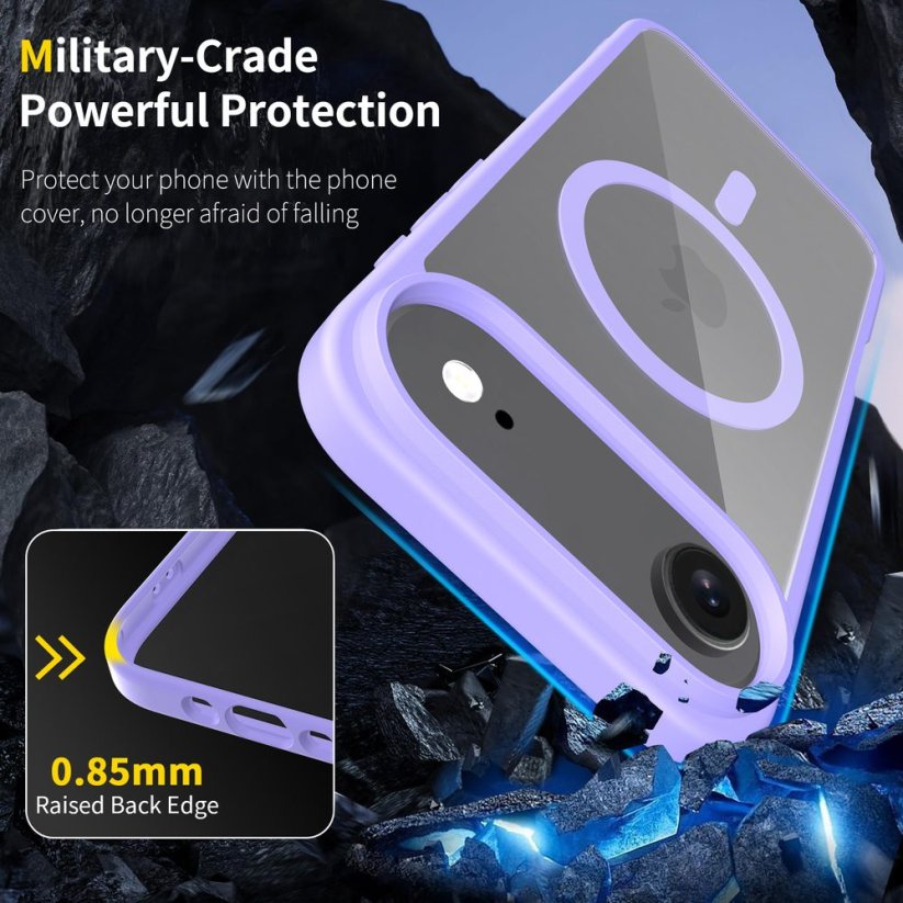 JP MagFit Clear MagSafe obal s N52 magnetem, iPhone Air, fialový