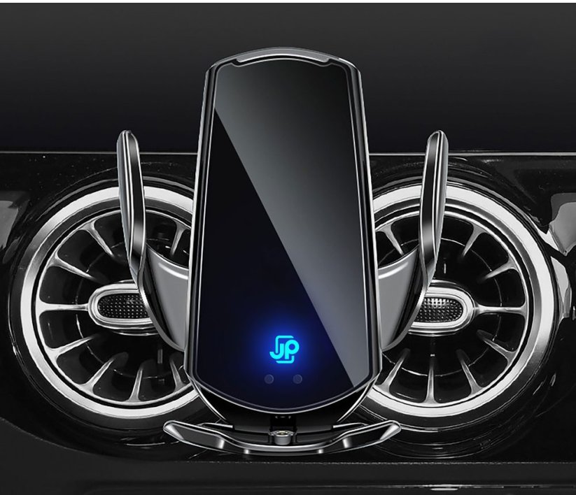 JP Holder with Wireless Charging, Automatic Sensor, and Magnetic Adapters CH01, Qi, 15W, Black