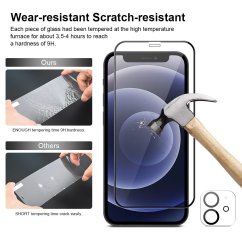 JP Full Pack Tvrzených skel, 2x 3D sklo s aplikátorem + 2x sklo na čočku, iPhone 12