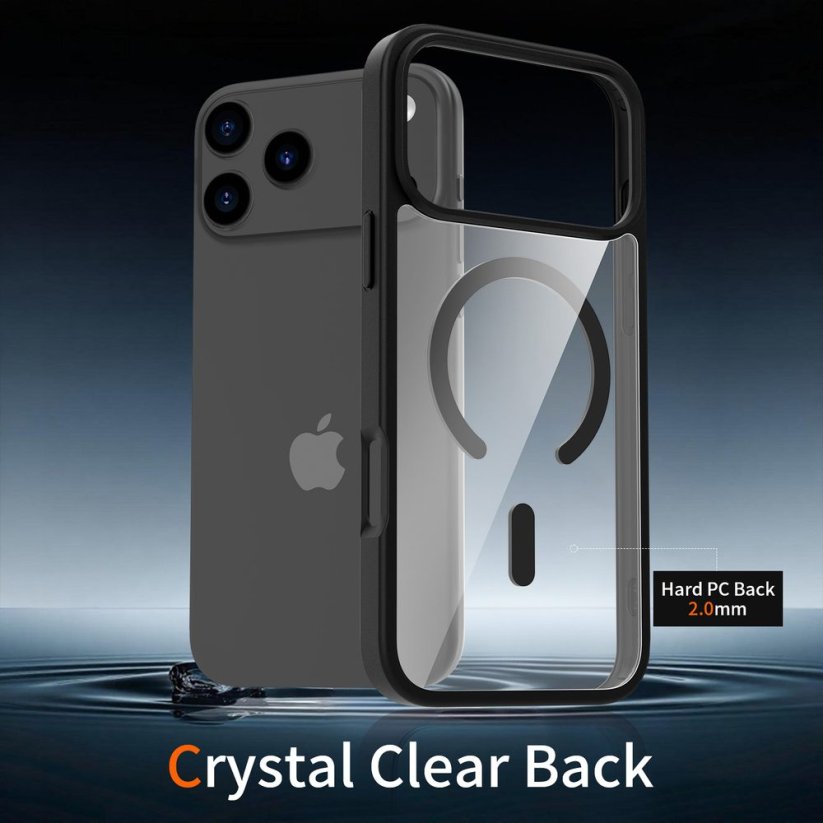 JP MagFit Clear MagSafe obal s N52 magnetem, iPhone 17 Pro Max, černý