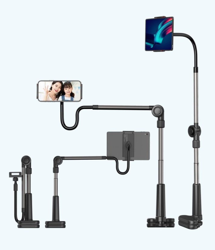 JP Universal Tablet and Phone Holder for Desk with Rotatable and Adjustable Arm TH02, Black