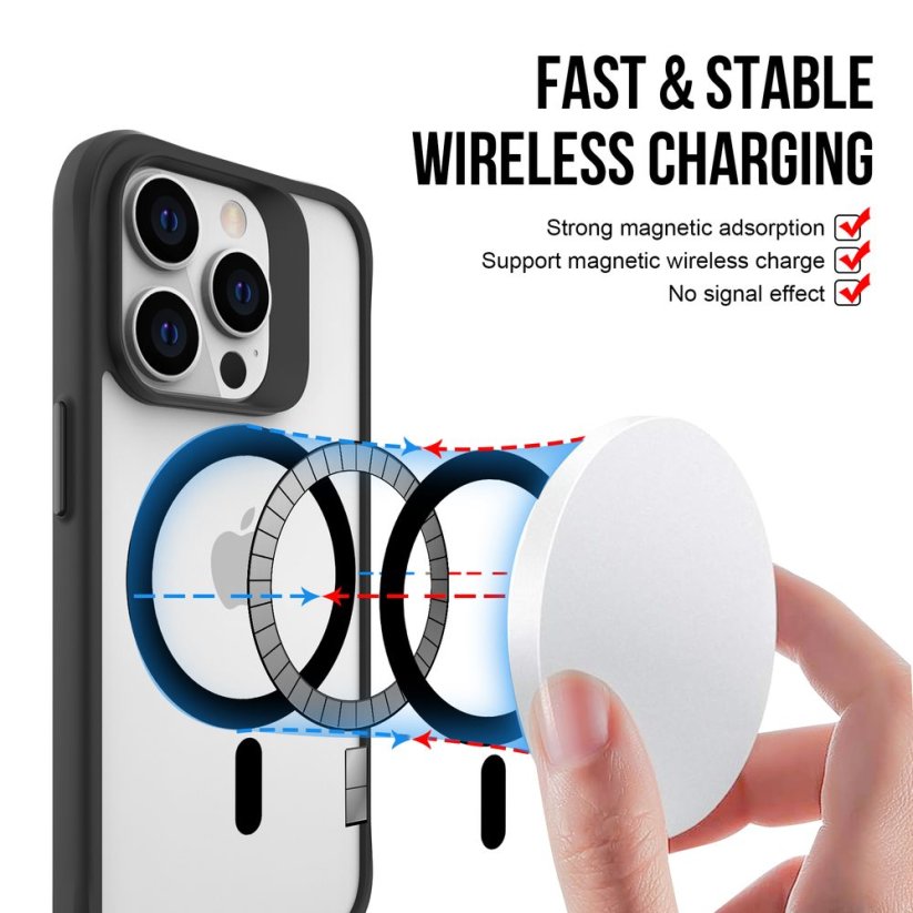JP MagFit MagSafe obal s 3M SGS certifikátem, iPhone 13 / 14, černý