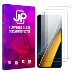 JP Long Pack Tempered Glass, 3 screen protectors, Xiaomi Poco X6 Pro 5G