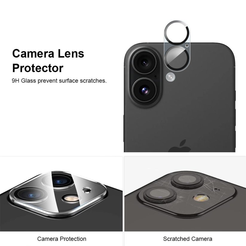 JP Mega Pack Tvrzených skel, 3 skla na telefon s aplikátorem + 2 skla na čočku, iPhone 17