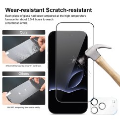 JP Full Pack Tvrzených skel, 2x 3D sklo s aplikátorem + 2x sklo na čočku, iPhone 17 Pro Max