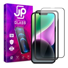 JP 3D Tempered glass with installation frame, iPhone 14, black