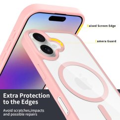 JP MagFit Clear MagSafe obal s N52 magnetem, iPhone 17, světle růžový