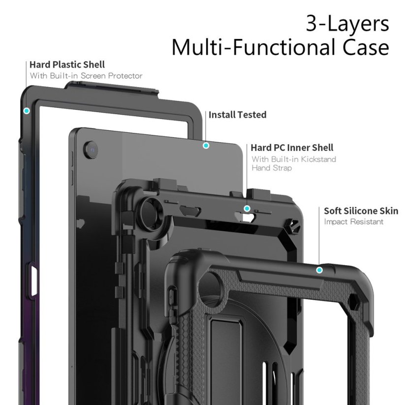 JP Solid360 tablet case, Lenovo Tab M10 Plus 10.6 Gen 3, black