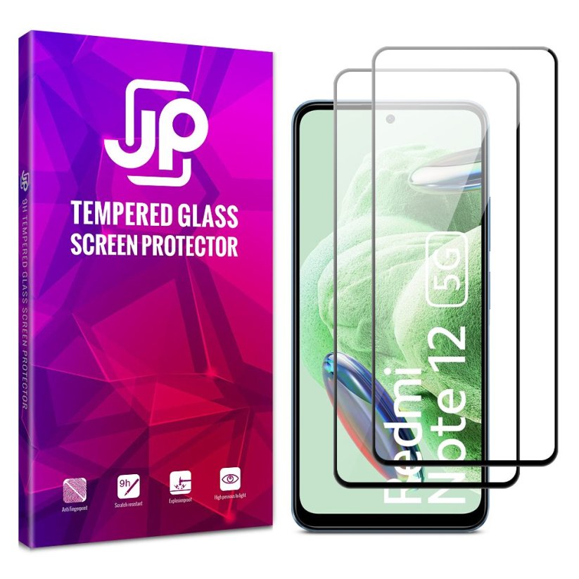 JP 2x 3D Tempered Glass, Xiaomi Redmi Note 12 5G, black