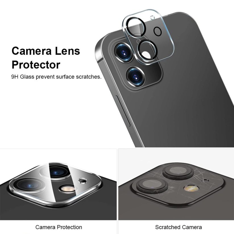 JP Full Pack Tvrzených skel, 2x 3D sklo s aplikátorem + 2x sklo na čočku, iPhone 12