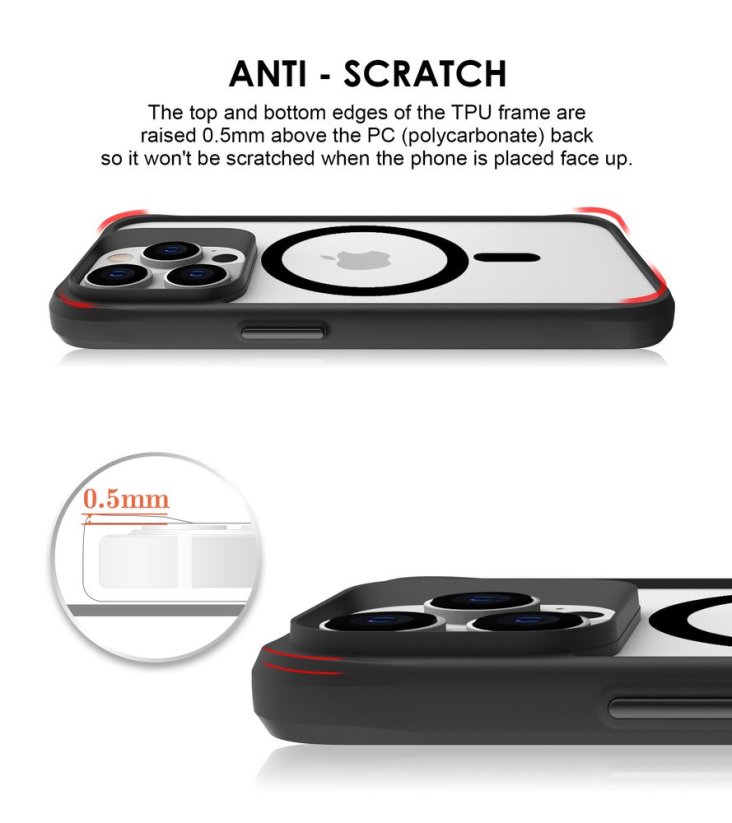 JP MagFit MagSafe Case with 3M SGS Certification, iPhone 16 Pro, Black