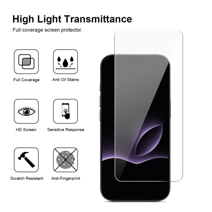 JP Long Pack Tvrzených skel, 3 skla na telefon s aplikátorem, iPhone 17