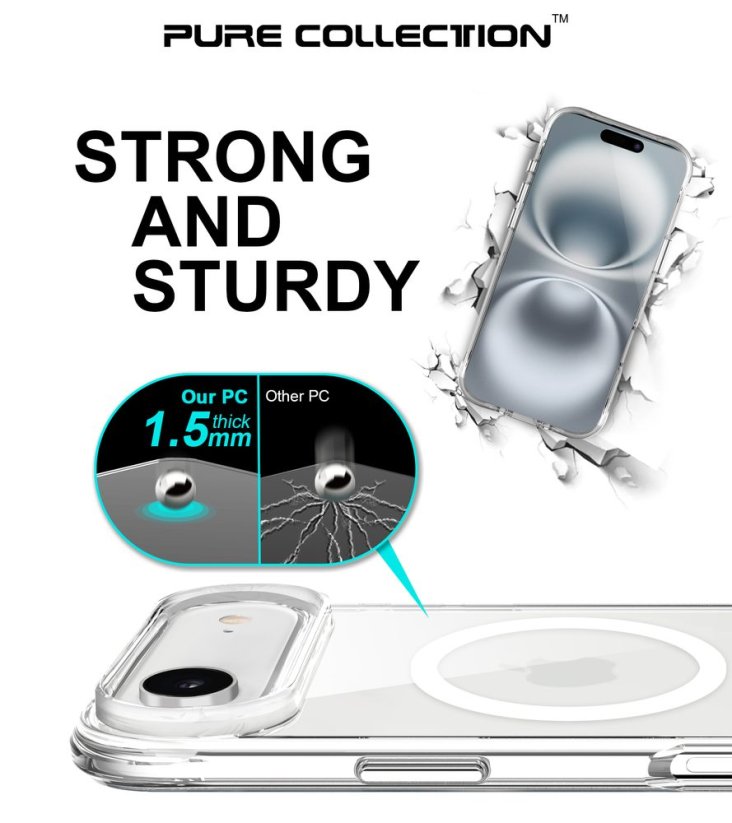 JP MagFit MagSafe obal s 3M SGS certifikátem, iPhone Air, průhledný