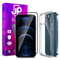 JP Dual Pack 3D Tempered Glass + Transparent Case, iPhone 12 Pro