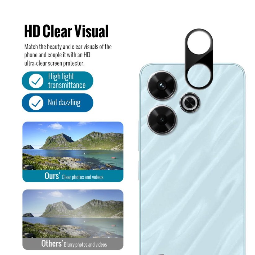 JP Combo pack, Sada 2 tvrzených skel a 2 sklíček na fotoaparát, Xiaomi Redmi 13