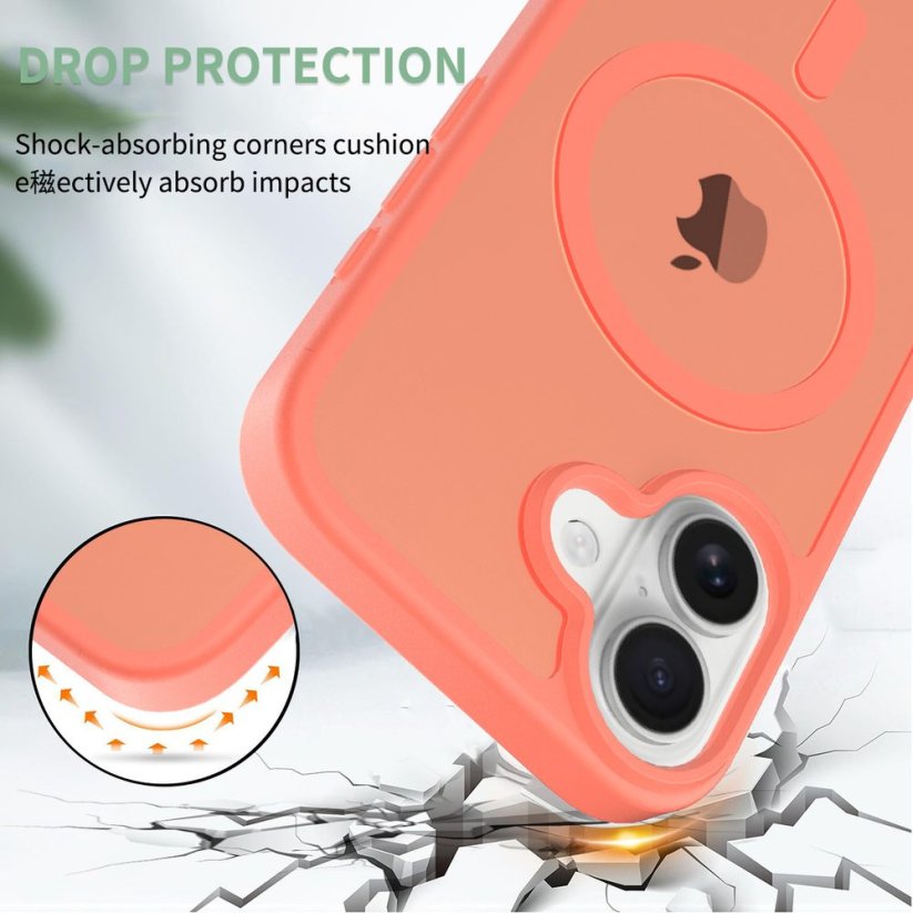 JP MagFit Colour MagSafe obal s N52 magnetem, iPhone 17, oranžový