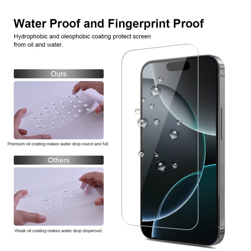 JP Mega Pack Tempered Glasses, 3 glasses with applicator + 2 camera glasses, iPhone 16 Pro