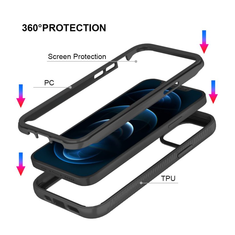 JP Defense360 obal, iPhone 12 Pro, černý