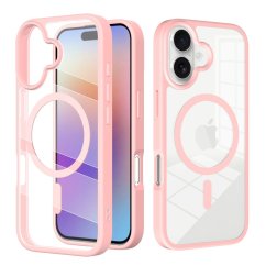 JP MagFit Clear MagSafe obal s N52 magnetem, iPhone 17, světle růžový