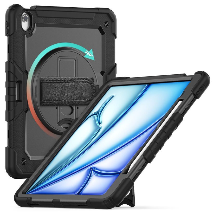 JP Solid360 obal na tablet, iPad Air 13 2024 / 2025 / 2026, černý