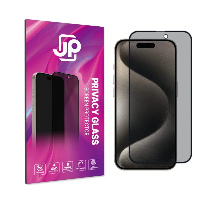 JP Privacy Tvrzené sklo, iPhone 17 Pro Max, černé