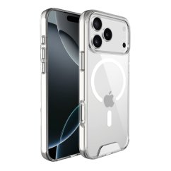 JP MagFit MagSafe obal s 1.2M SGS certifikátem, iPhone 17 Pro Max, průhledný