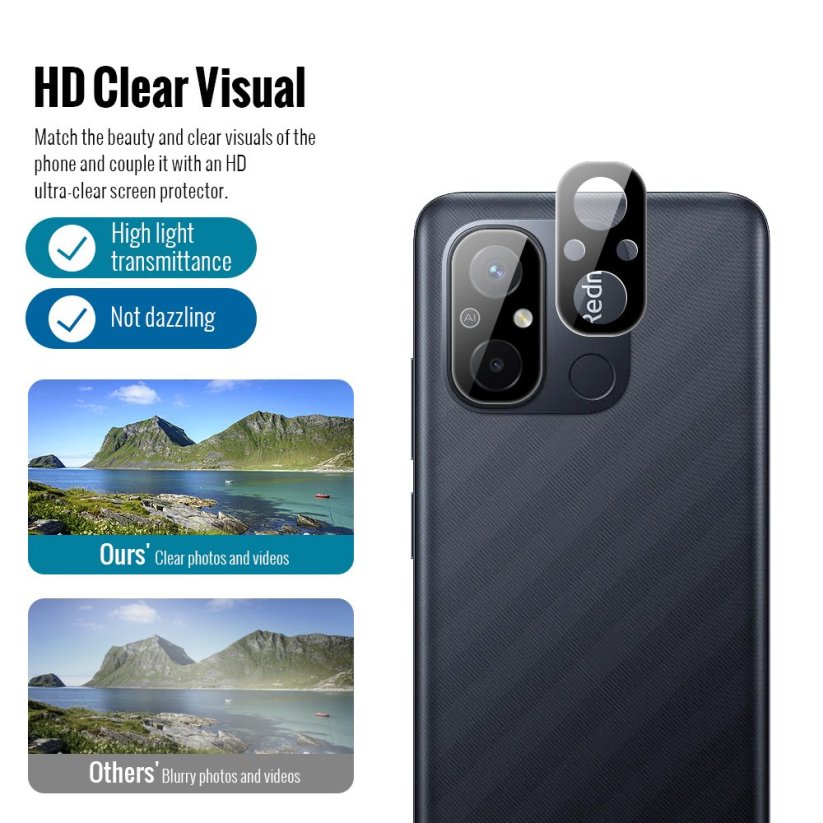 JP Combo Pack, Set of 2 Tempered Glass and 2 Camera Glass, Xiaomi 12C