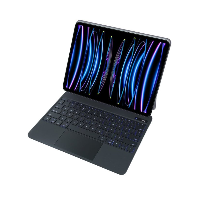 JP Magnetic Keyboard MK01 Tablet Case with Display, iPad Pro 12.9, 2018 / 2020 / 2021 / 2022, iPad Air 13 2024, Black