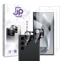JP Combo Pack, Set of 2 Tempered Glass and 2 Camera Glass, Samsung Galaxy S24 Ultra