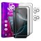 JP Full Pack Tvrzených skel, 2x 3D sklo s aplikátorem + 2x sklo na čočku, iPhone 16 Pro