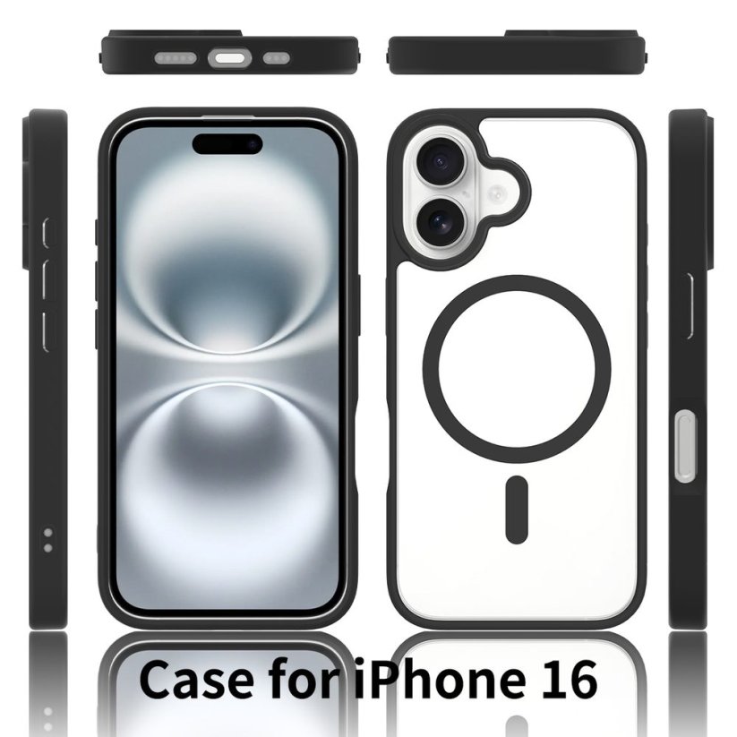 JP MagFit Clear MagSafe case with N52 magnet, iPhone 16, Green
