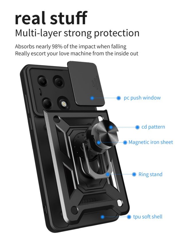 JP CamShield, Xiaomi Redmi Note 13 Pro 4G / Poco M6 Pro 4G, černý