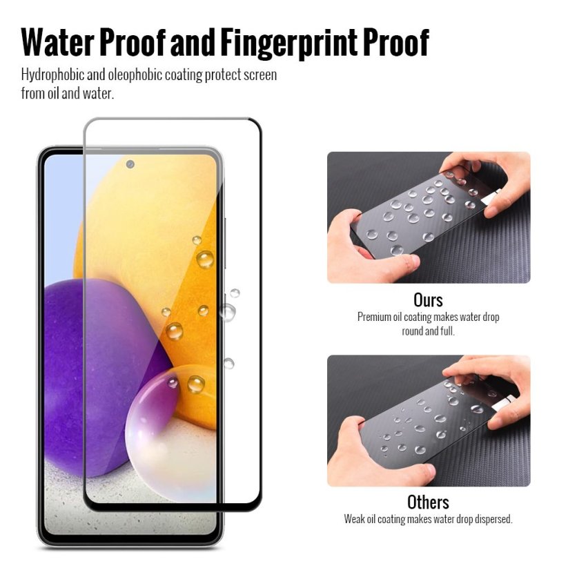 JP 2x 3D Tempered Glass, Samsung Galaxy A72, black