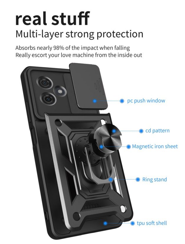 JP CamShield, Motorola Moto G54, black