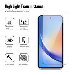 JP Combo Pack, Set of 2 Tempered Glass and 2 Camera Glass, Samsung Galaxy A35
