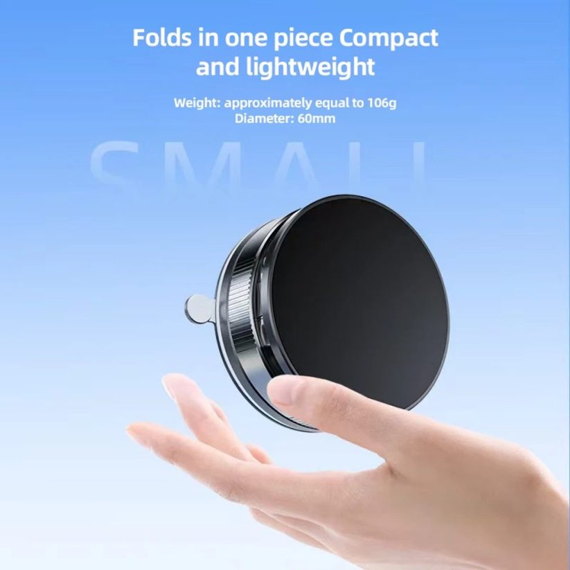 360° magnetický nastavitelný přísavný držák telefonu do auta s rubidiovým magnetem, černý, C46