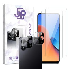 JP Combo Pack, Set of 2 Tempered Glass and 2 Camera Glass, Xiaomi Redmi 12