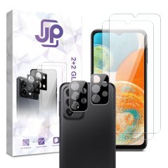 JP Combo Pack, Set of 2 Tempered Glass and 2 Camera Glass, Samsung Galaxy A23